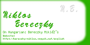 miklos bereczky business card